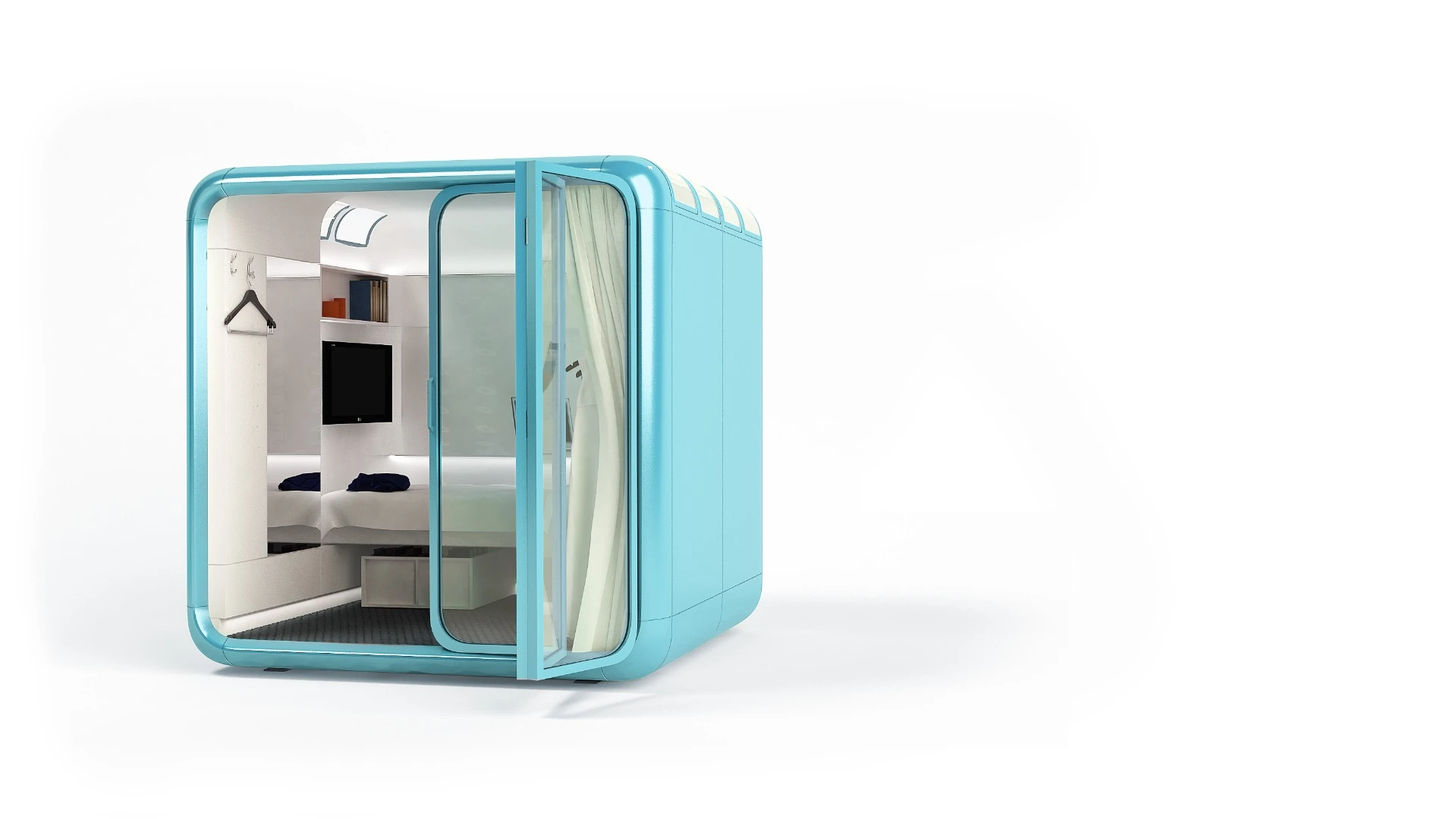 The interior as standard is intended to offer everything found in a typical dorm room