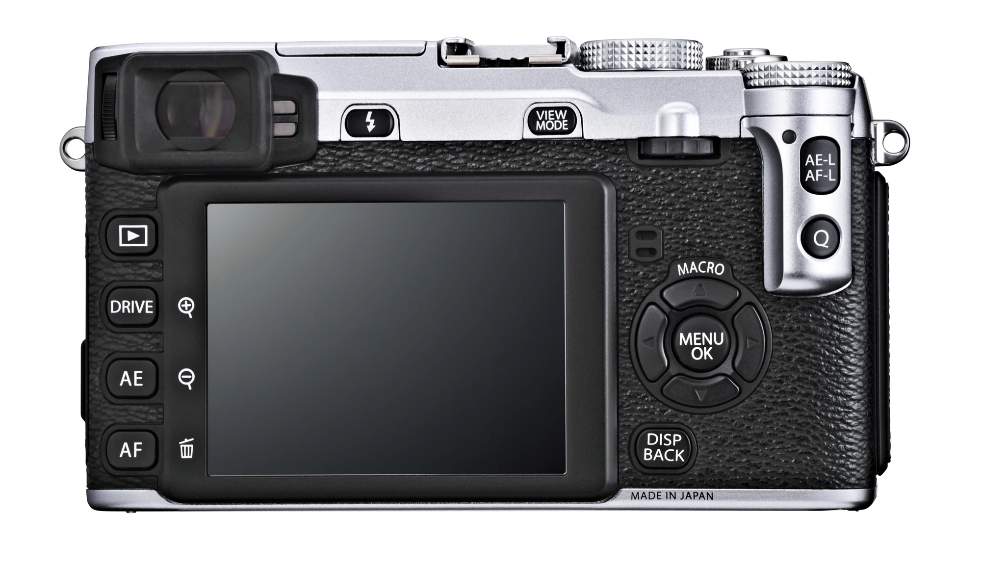There's a 2.8-inch (460K dot) LCD on the rear of the Fujifilm X-E1