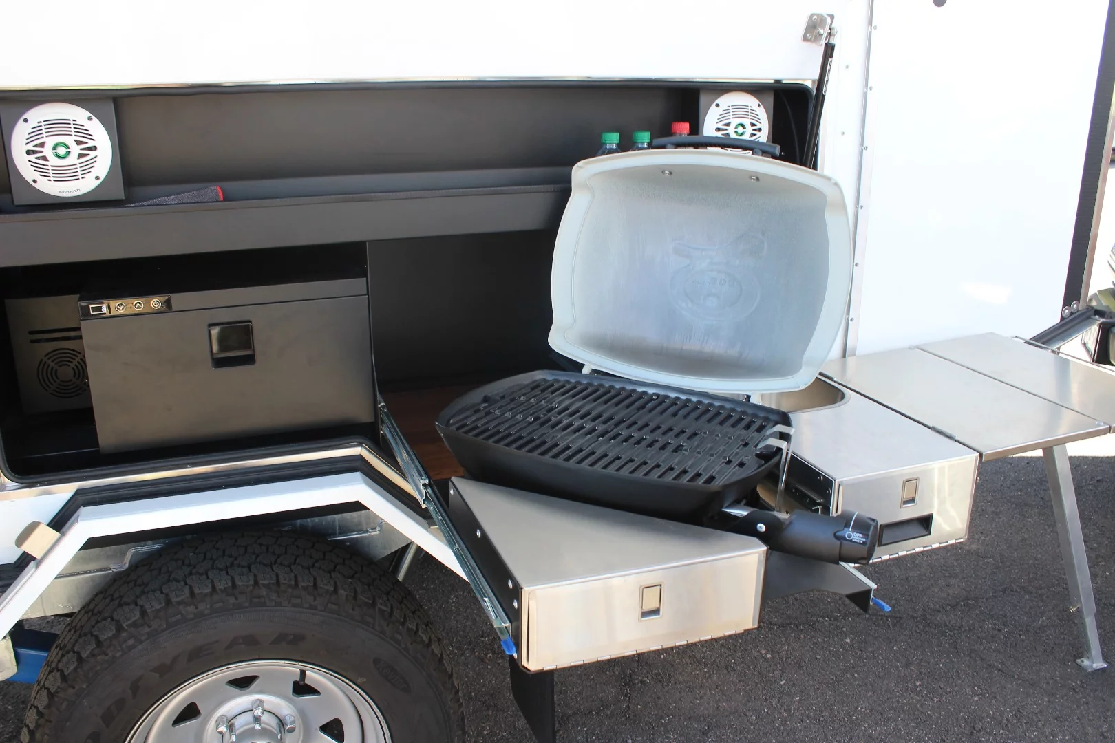A proper Australian caravan has to have a grill (Kimberley Karavan)