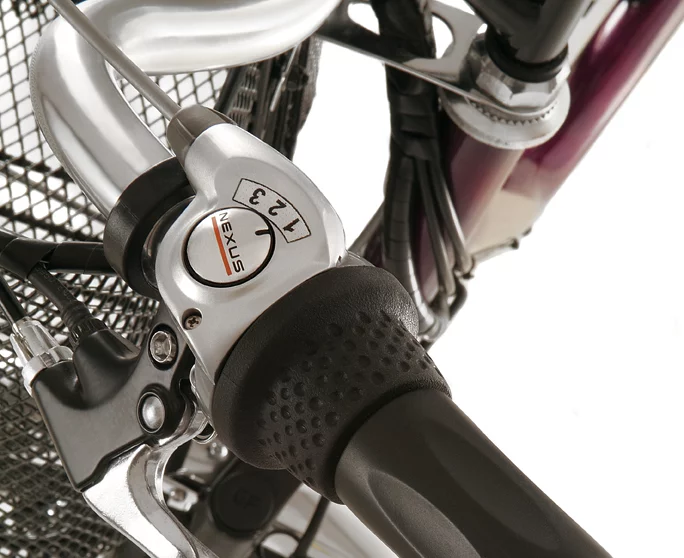 The bike's tilt mechanism provides turning like a bicycle