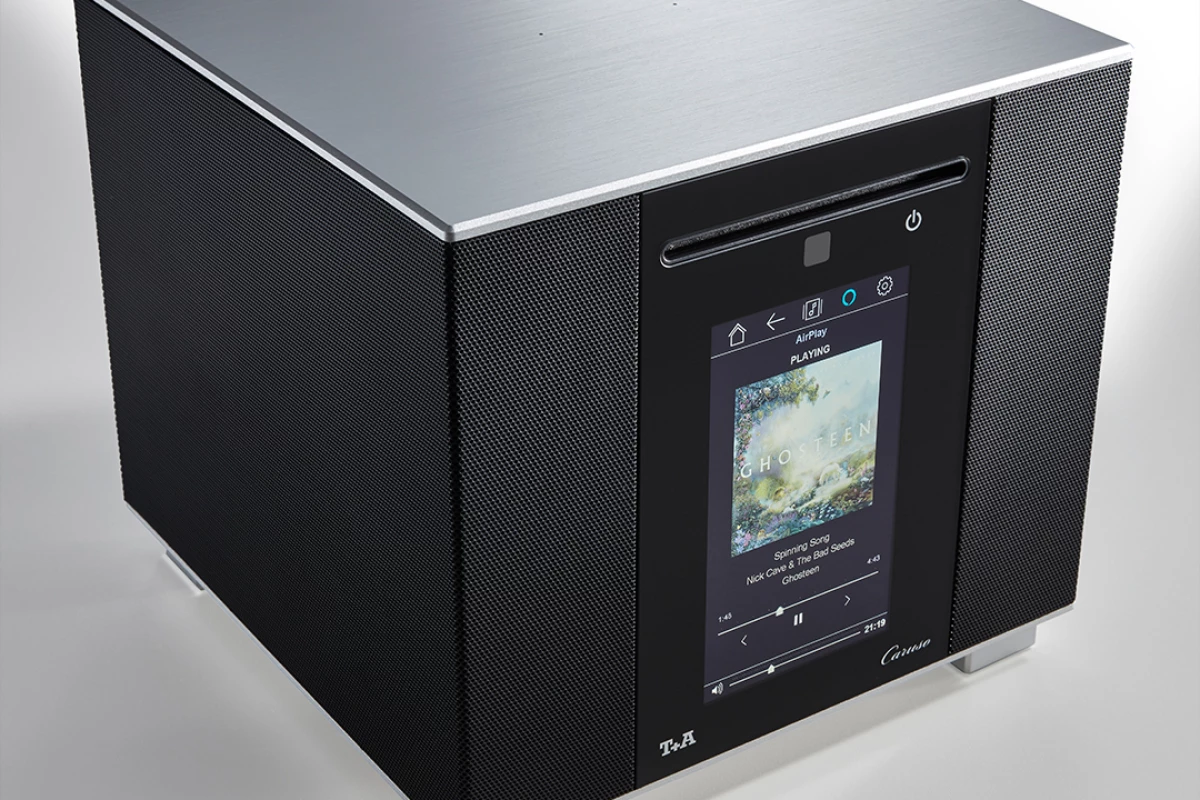 The Caruso has a seven component speaker system that's made up of one woofer, two passive radiators, two mid-range dri
