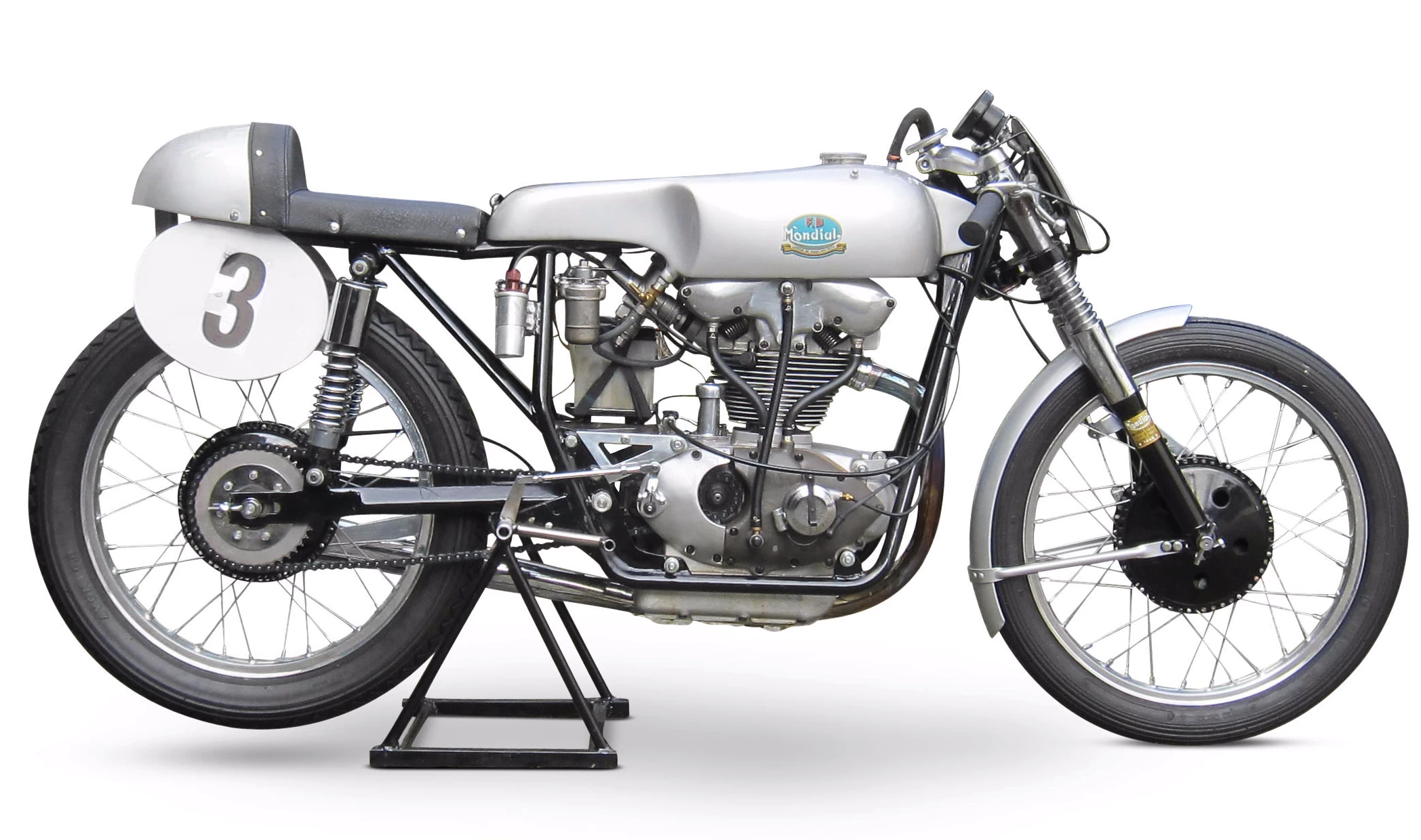This 1957 F.B. Mondial 175cc Bialbero Racing Motorcycle would have been bleeding edge at the time of its construction, with the company having won both the 125 and 250 world titles in 1957. It was purchased by the vendor from the famed George Beale around 15 years ago having been restored a few years previously. Estimated to sell for between £35,000 and £45,000 ($51,000 - 66,000)Auction Page