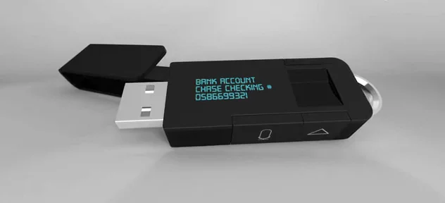 The myIDkey voice-searchable USB drive for password management