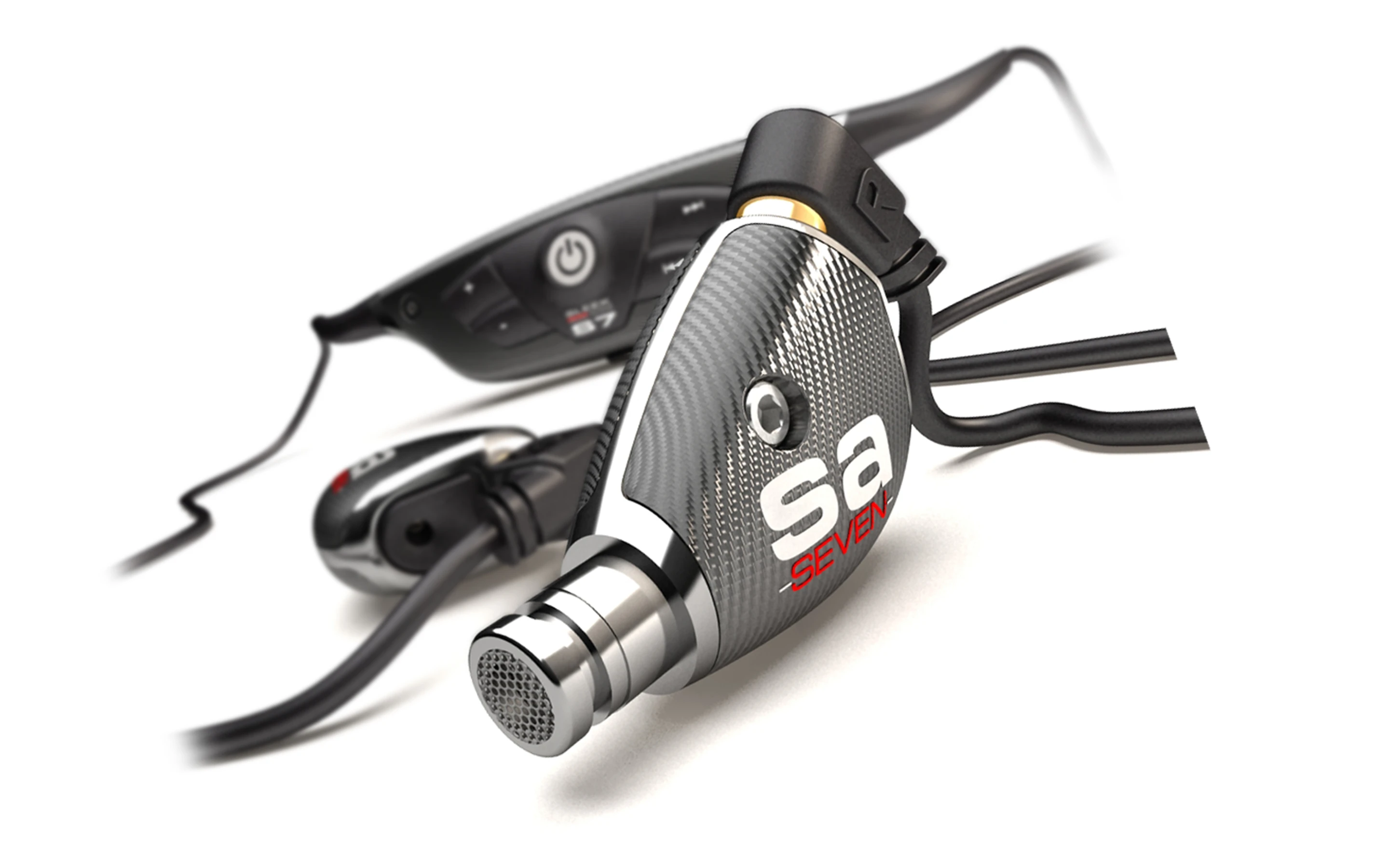 Sleek Audio's SA7 in-ear headphones are built from aluminum, carbon fiber and titanium