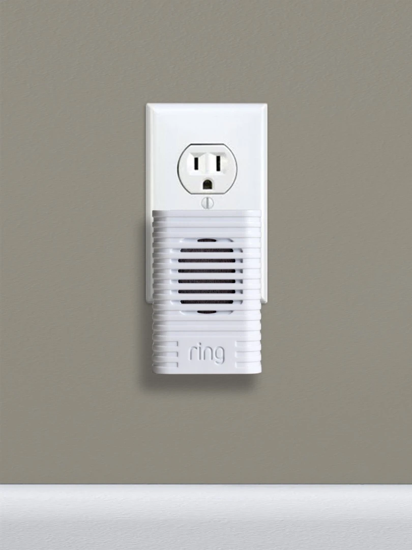 The Ring Chime is a ringer that plugs into a power socket and sounds when the doorbell is pressed