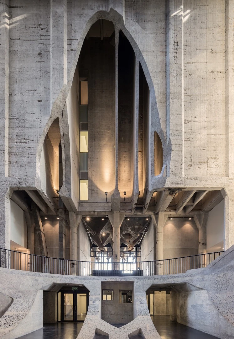 Each of the Zeitz MOCAA's carved tubes was capped with a panel of laminated glass to bring daylight into the atrium