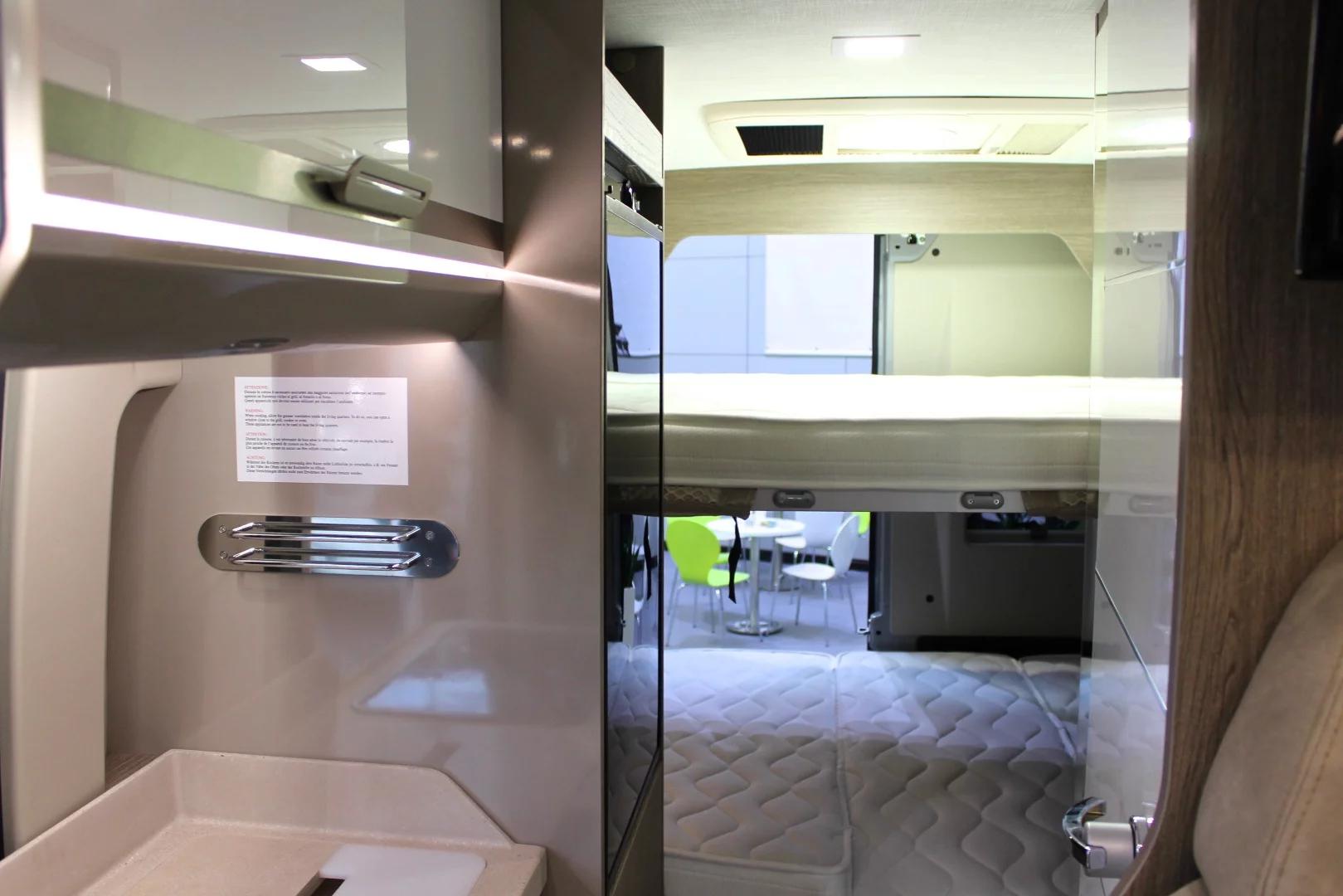 The Chausson Twist V594 Max uses a modular bedding concept that lets you adjust sleeping berths and available space - the top bunk can be removed