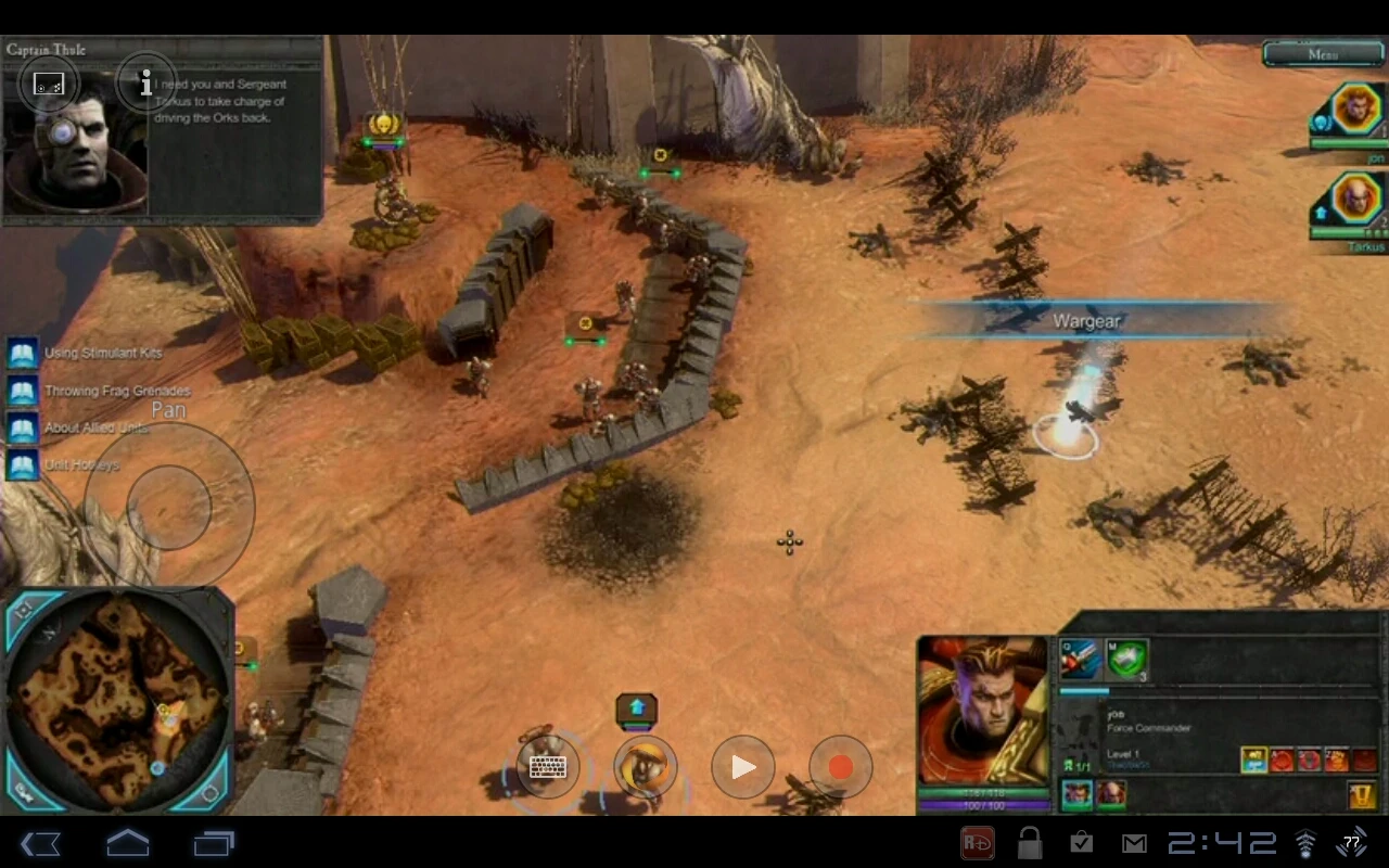 Micromanaging units in a real time strategy game while trying to pan over the battlefield is incredibly tricky using touch controls