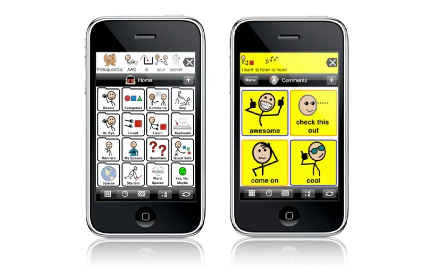 Proloquo2Go is an iPhone/iPad app that helps autistic children to communicate with others