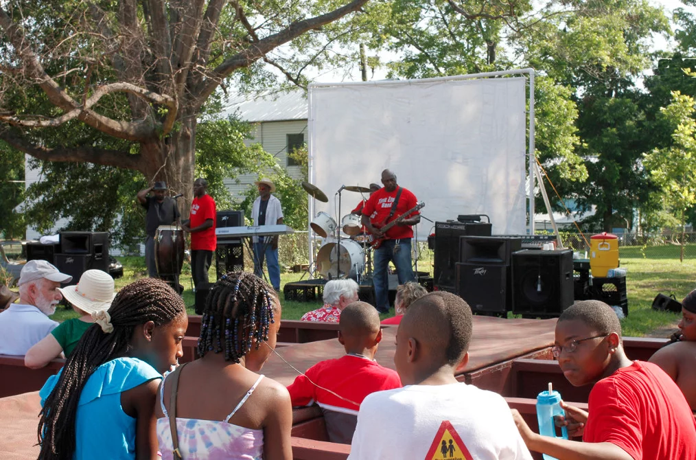Open House is currently being used for outdoor film screenings but it can also be used for social gatherings, concerts and live performances