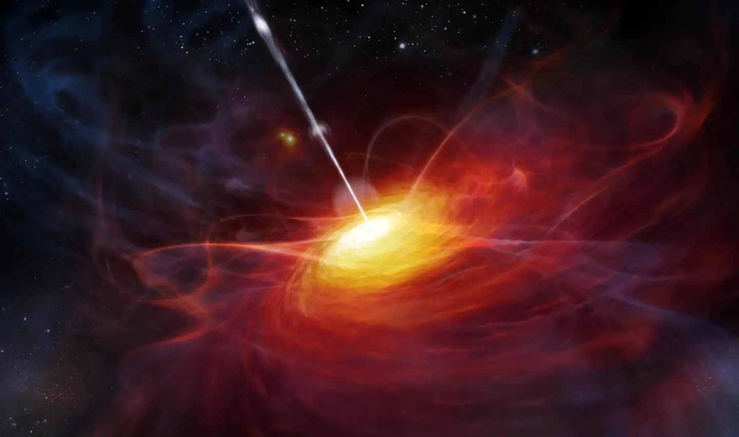 An artist's impression of a quasar (Image: ESO/MKornmesser)