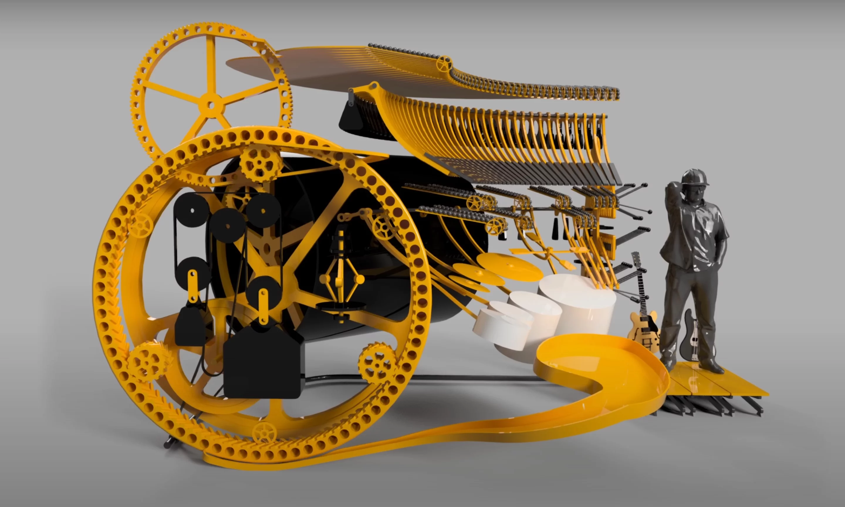 Work on the third iteration of the Marble Machine has started, with a design inspired by the mechanical drawings and material choice of Leonardo da Vinci