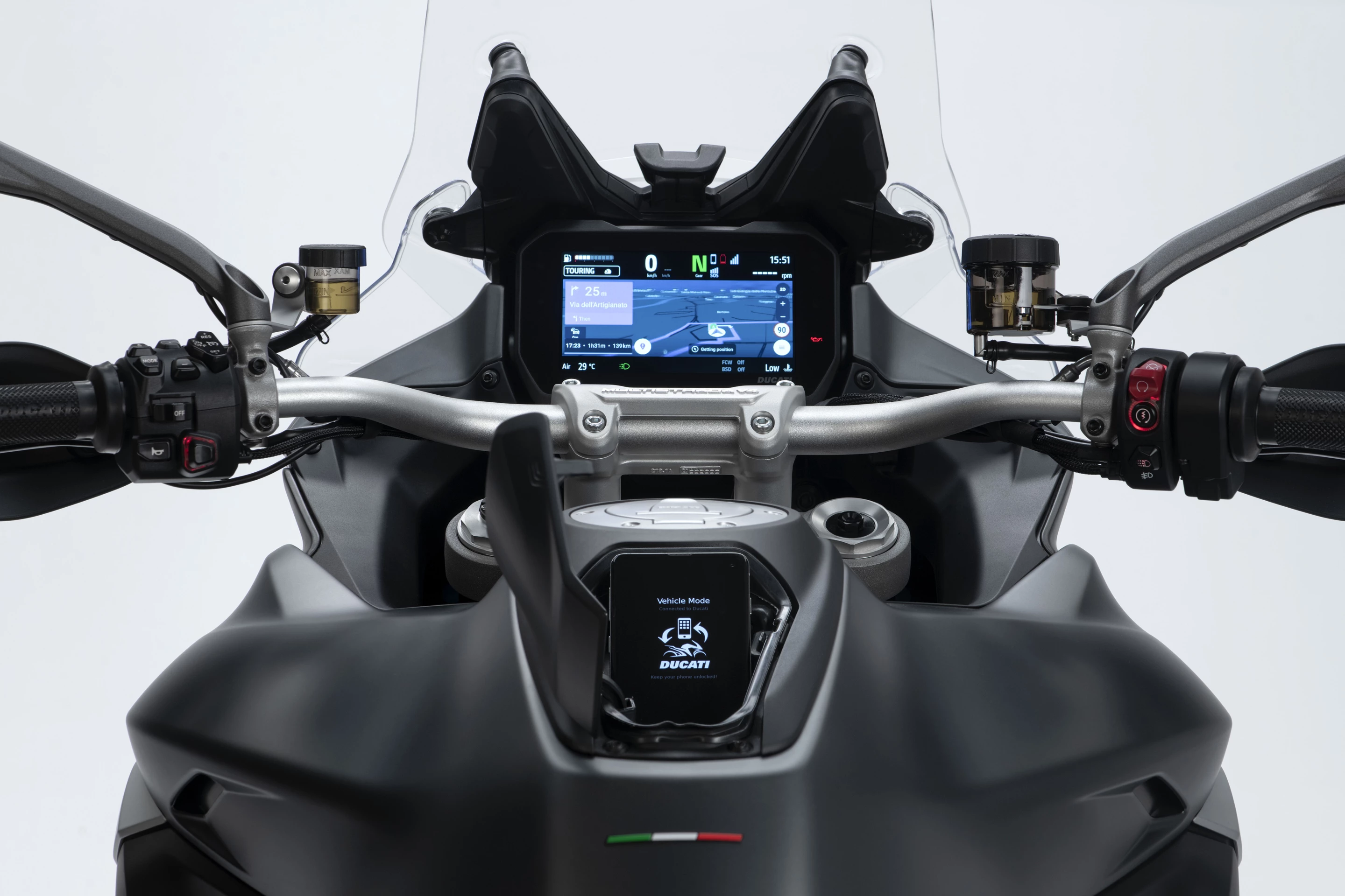 Cockpit view of the 2021 Ducati Multistrada V4