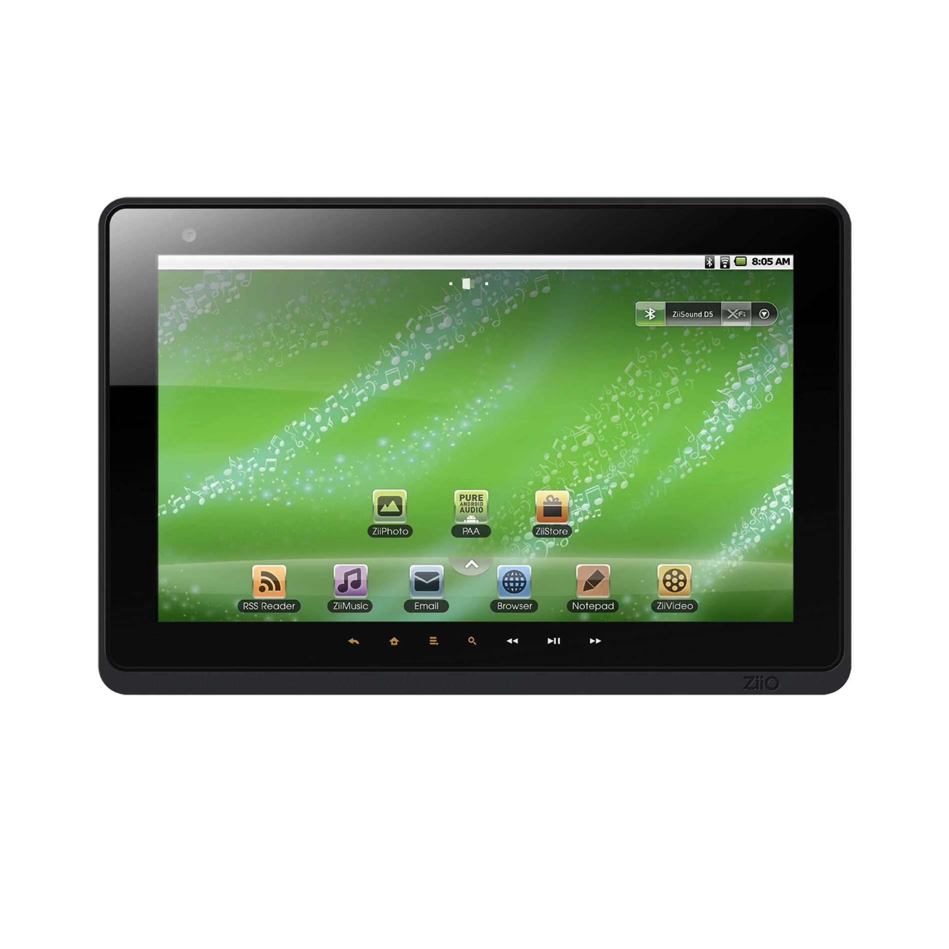 The ZiiO 10-inch tablet with either 8GB or 16GB of onboard storage and SD card expansion support