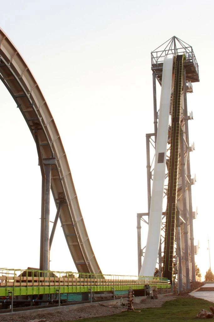 The Verrückt features an initial 17 story drop followed by a five story climb and another, final drop