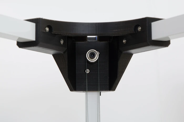 Triple pulley system, top corner