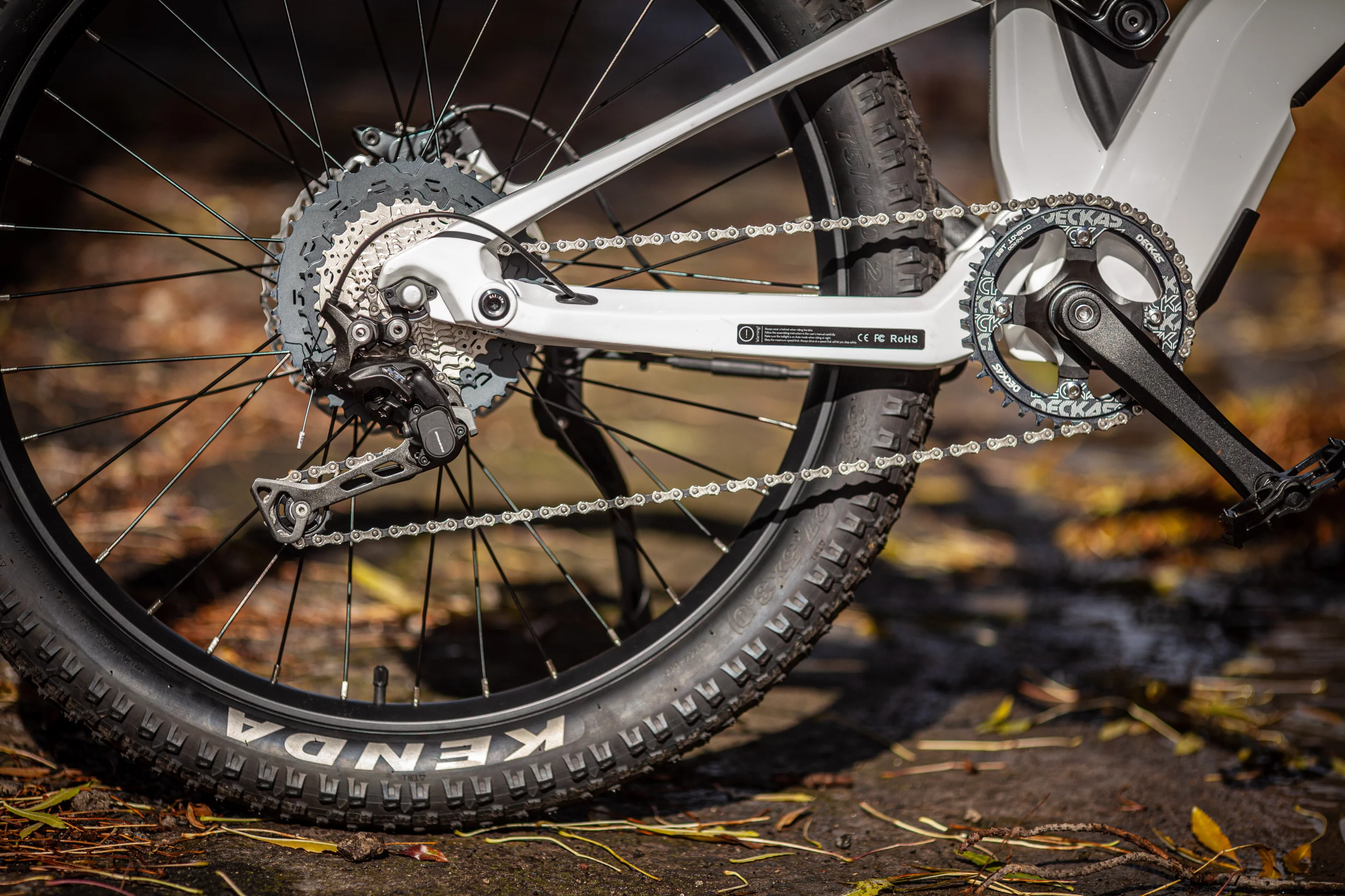 The Shimano Diore XT upgraded 11-speed drive train on our test bike should last much longer than they tend to on mid-drives