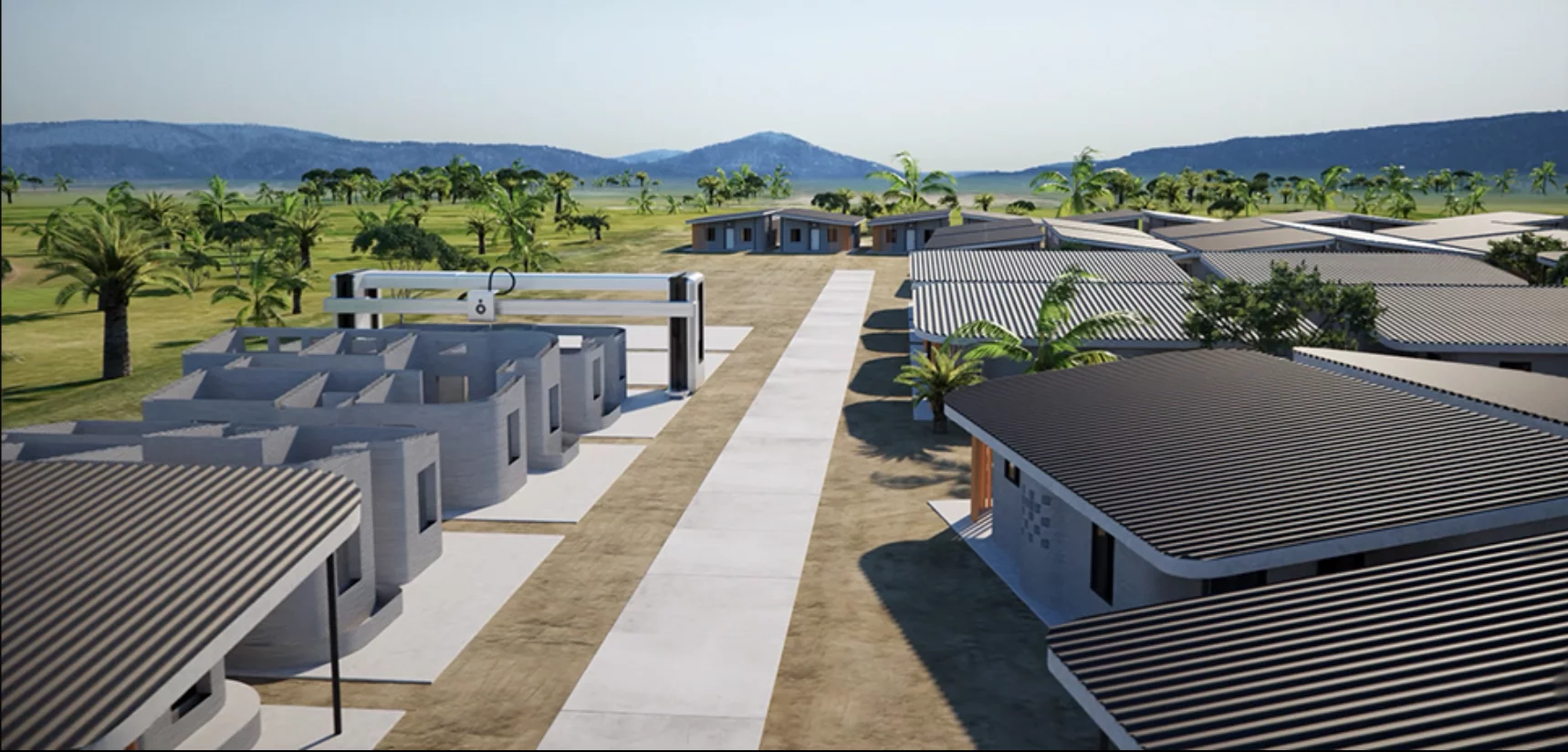 Render of what the 3D-printed neighborhood might look like