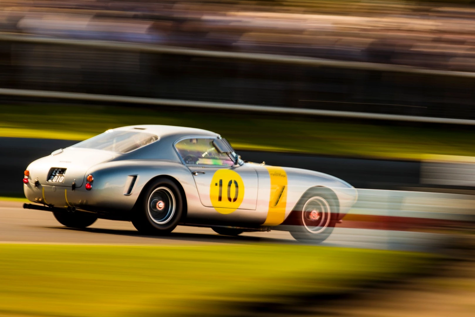The Ferrari GT 250 SWB of Vincent Gaye and Anthony Reid, at speed