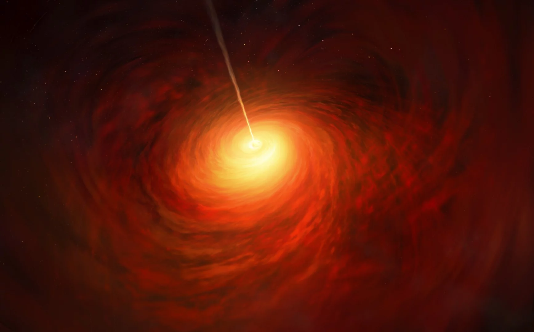 Artist's impression of the environment surrounding the supermassive black hole lurking at the heart of M87