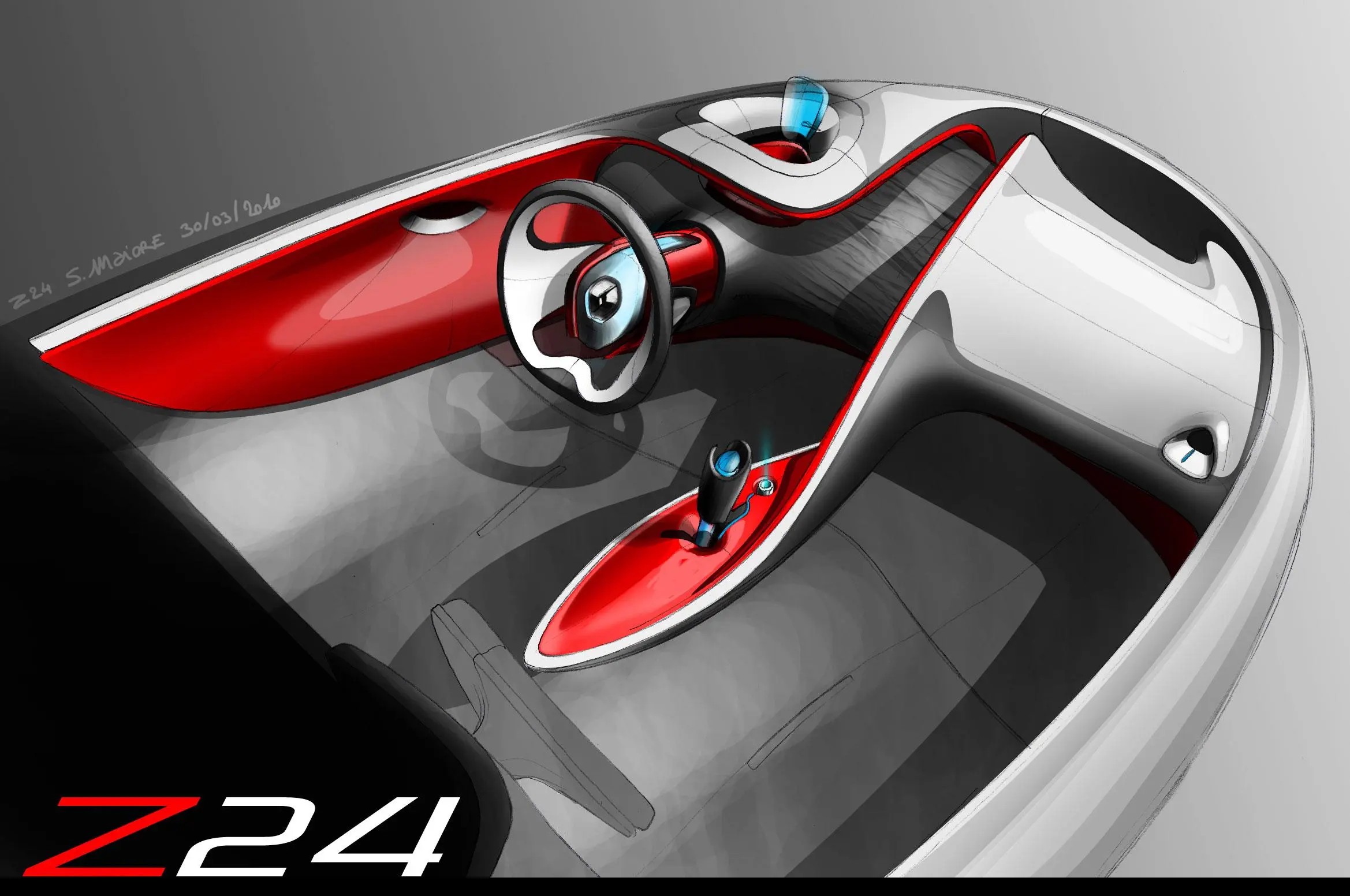 The Renault DeZir concept electric vehicle interior