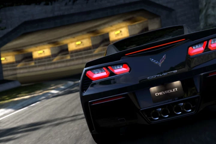 The rear of the 2014 Chevrolet Corvette, which will feature GM's first use of "smart materials"