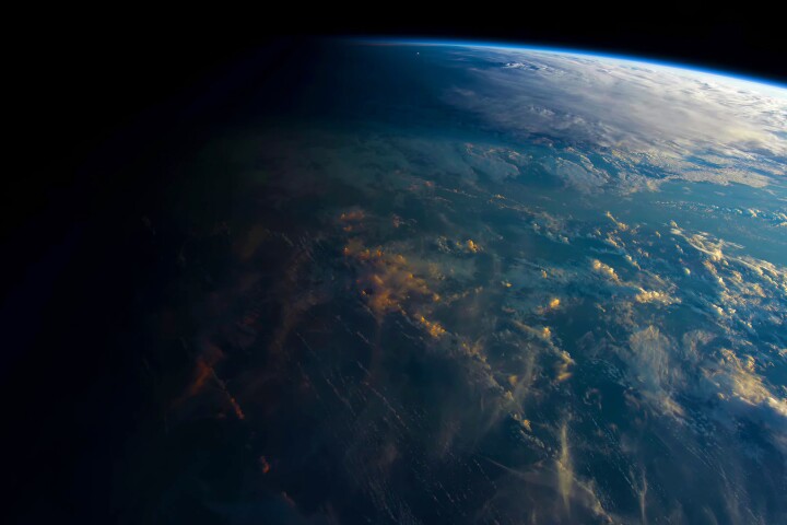 The view from the ISS as it orbits over the termination line known as the twilight zone