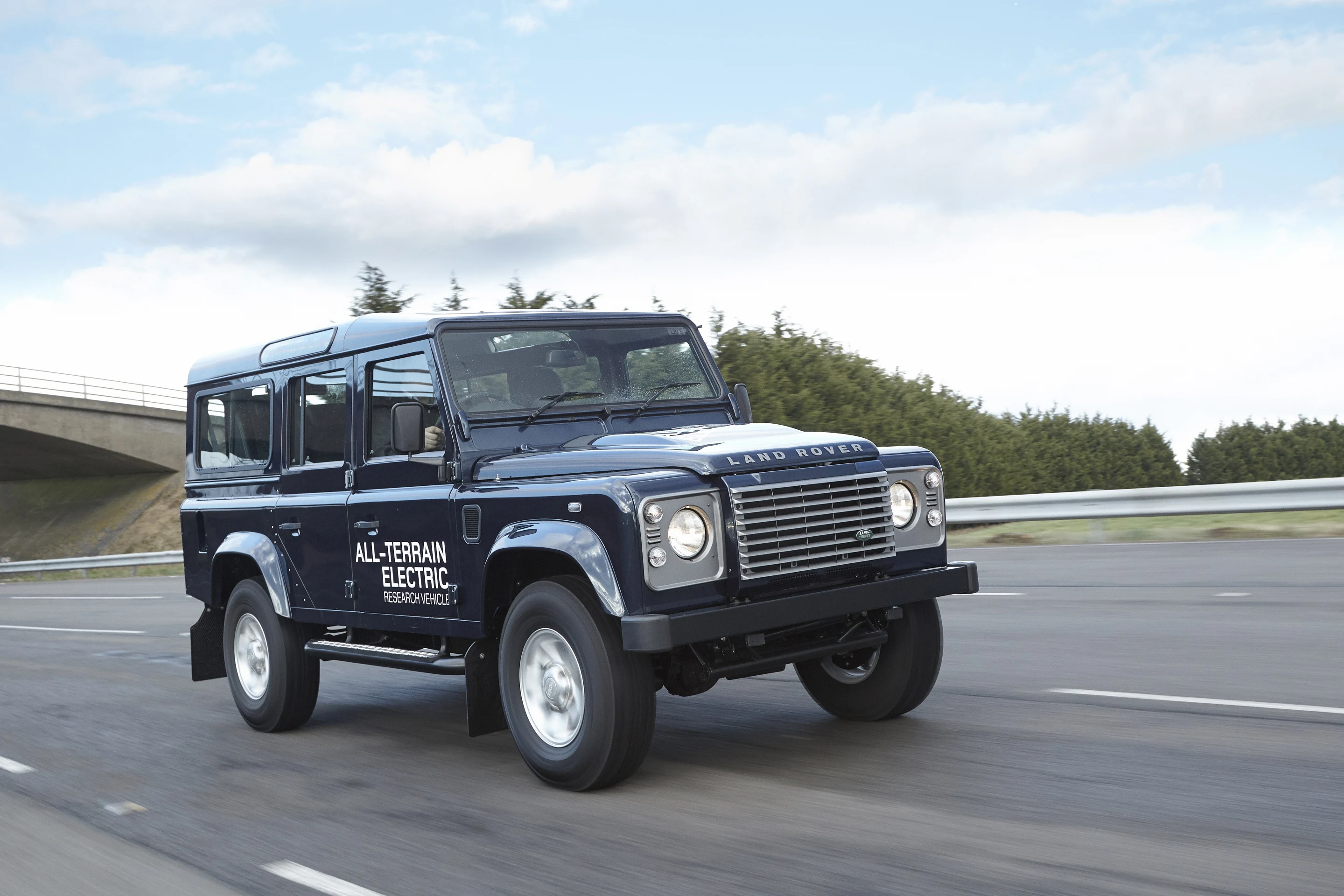 The electric Defender is capable on and off road