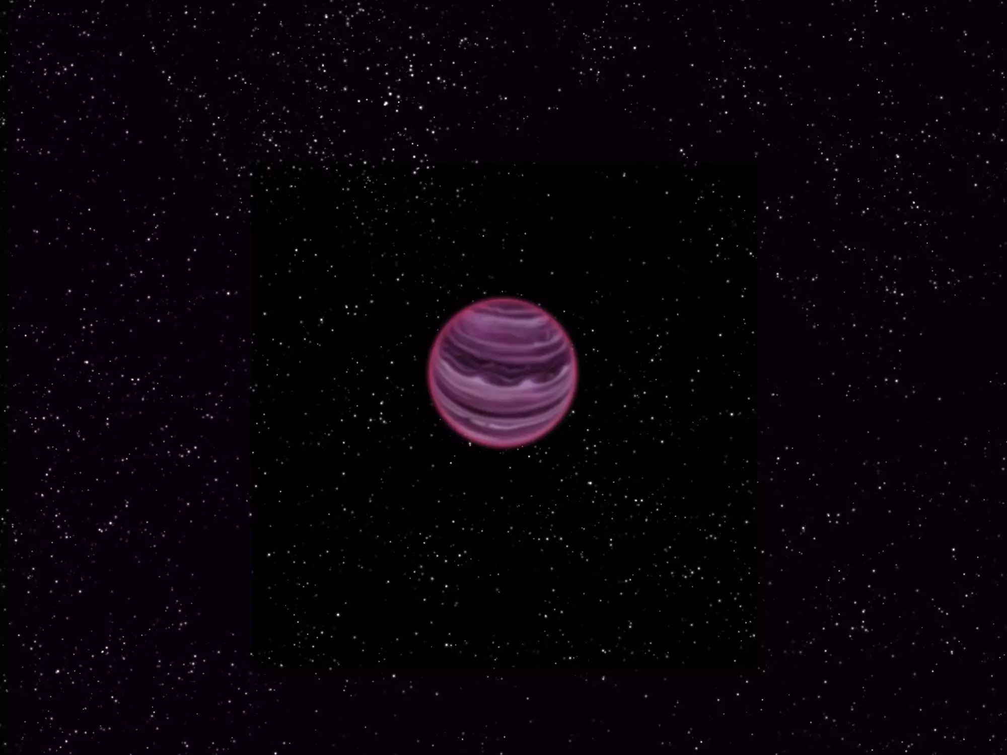 Artist's conception of exoplanet PSO J318.5-22, which was discovered floating through interstellar space without a parent star (Image: MPIA/V. Ch. Quetz