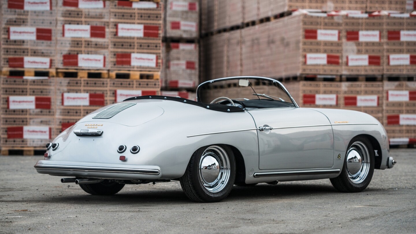 This 1955 Porsche 356 Pre-A 1600 Speedster by Reutter comes from a prominent Swiss Collection