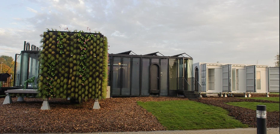 Each unit features rooftop solar panels and a heat pump, making the student residence almost completely self-sufficient