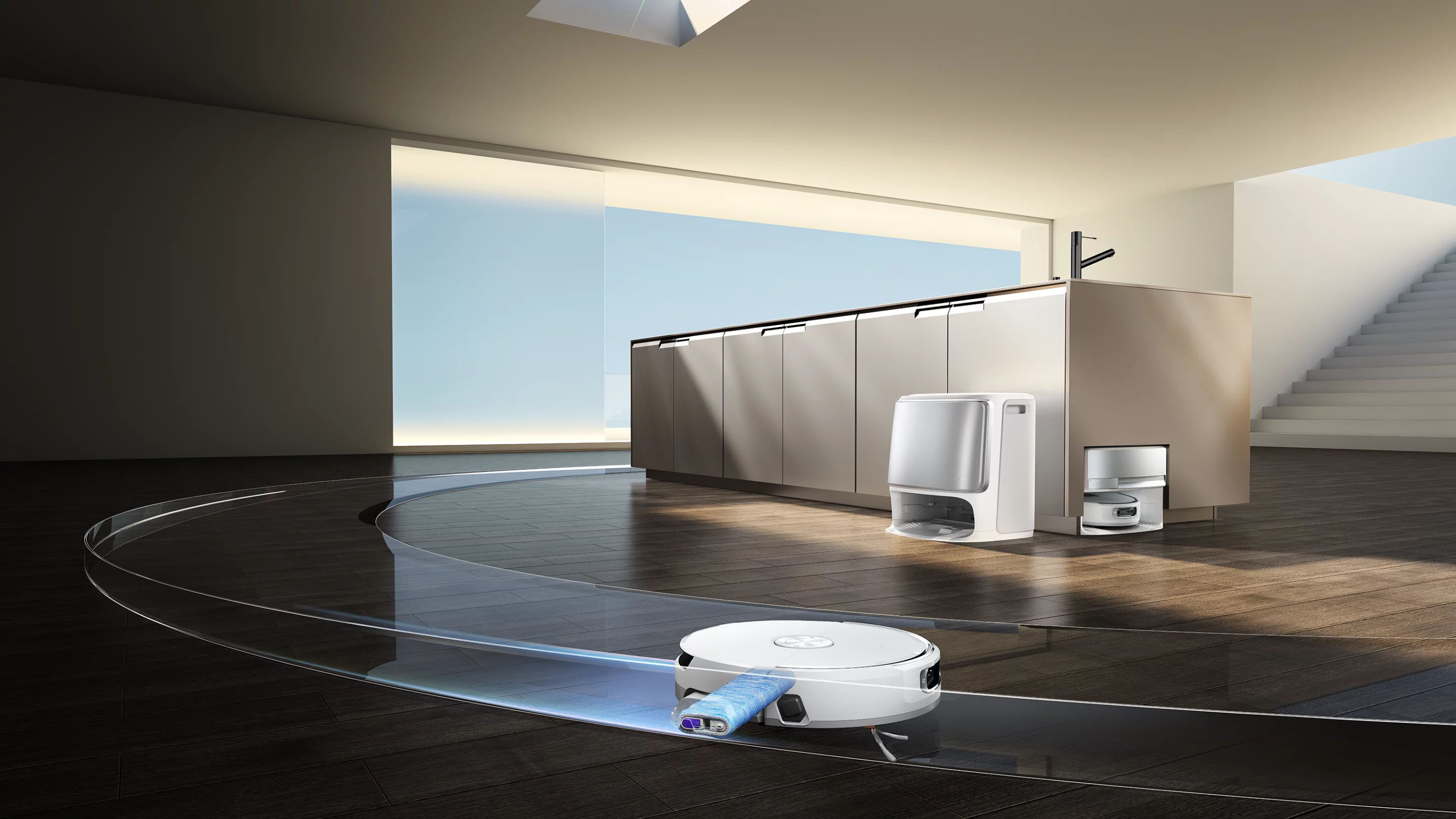 We tested the big fella, but there's a half-size dock available that looks designed to integrate into the cabinetry. That's clearly the next step for these bots, whose docks currently take up a slightly awkward space on the floor