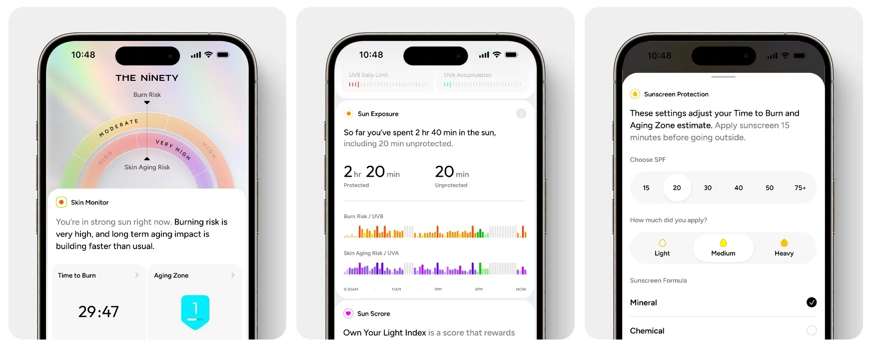 The Gem app turns live UVA and UVB data into burn-risk estimates, exposure history, and sunscreen protection suggestions