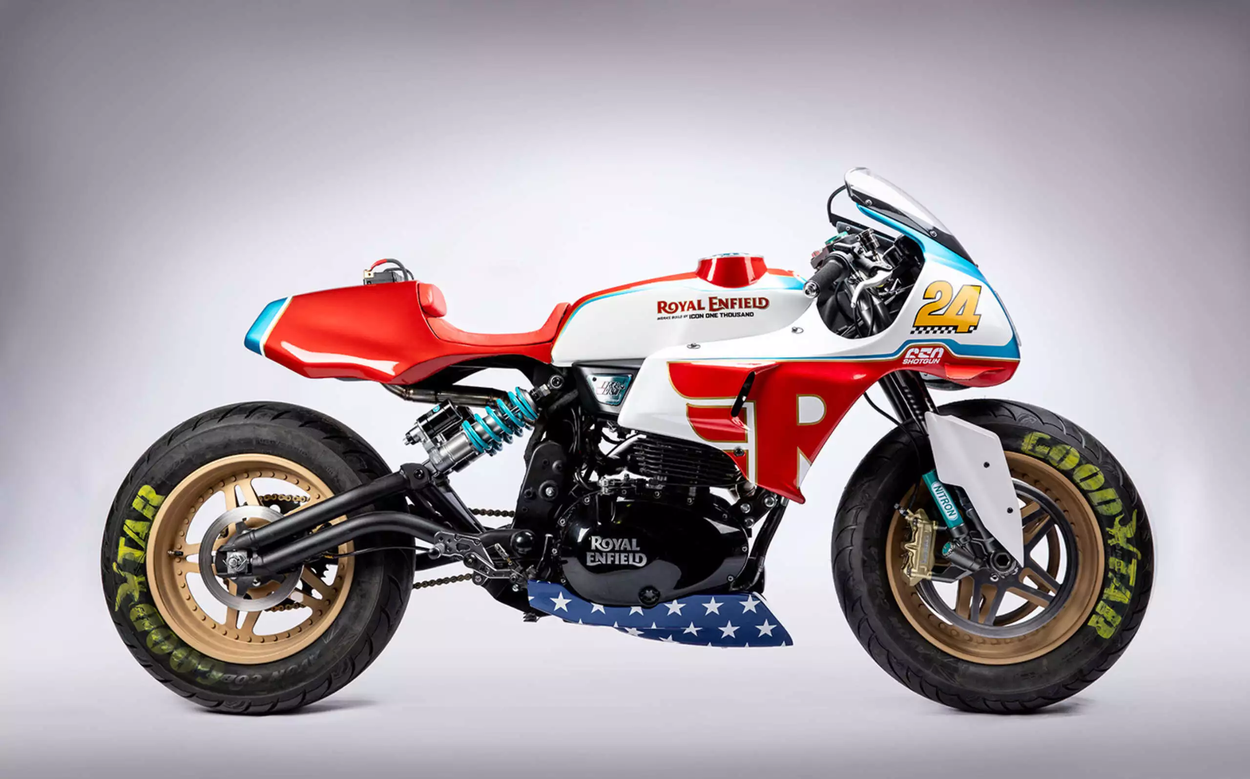Oregon-based ICON Motosports' custom café racer based on the Royal EnfieldShotgun 650