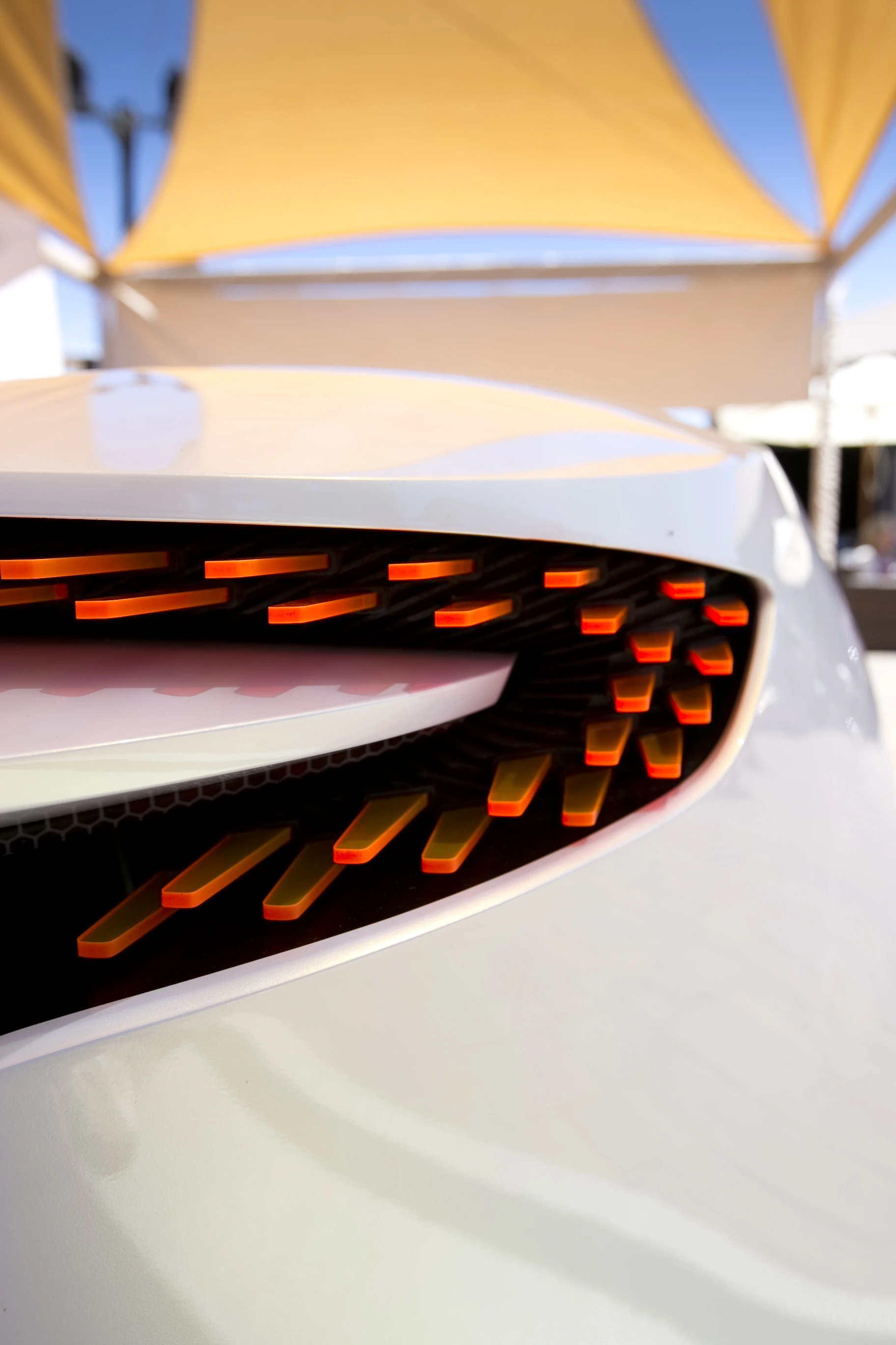 The orange "light blade" LED taillights may push current design boundaries, but could one day make it into production models (Photo: Angus MacKenzie/Gizmag.com)