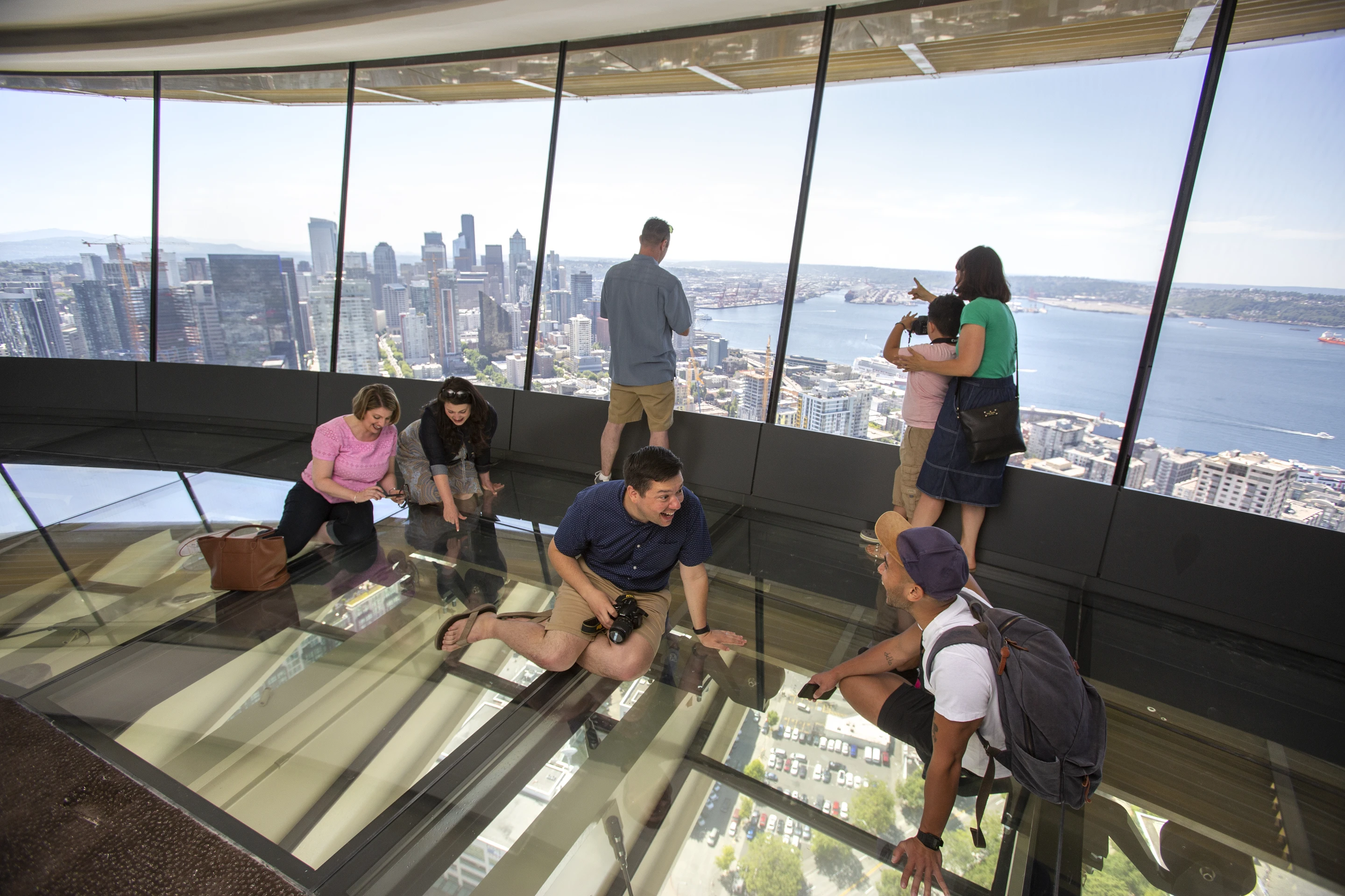Seattle's iconic Space Needle tower has been fitted with a rotating glass floor