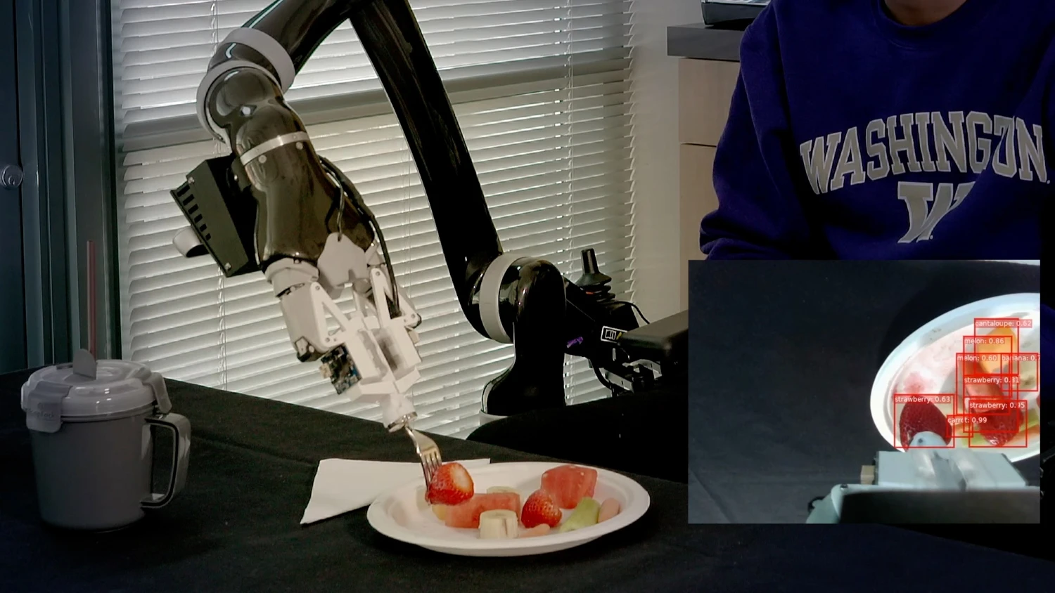 The Assistive Dexterous Arm (ADA) knows how much force to apply to pick up different types of food