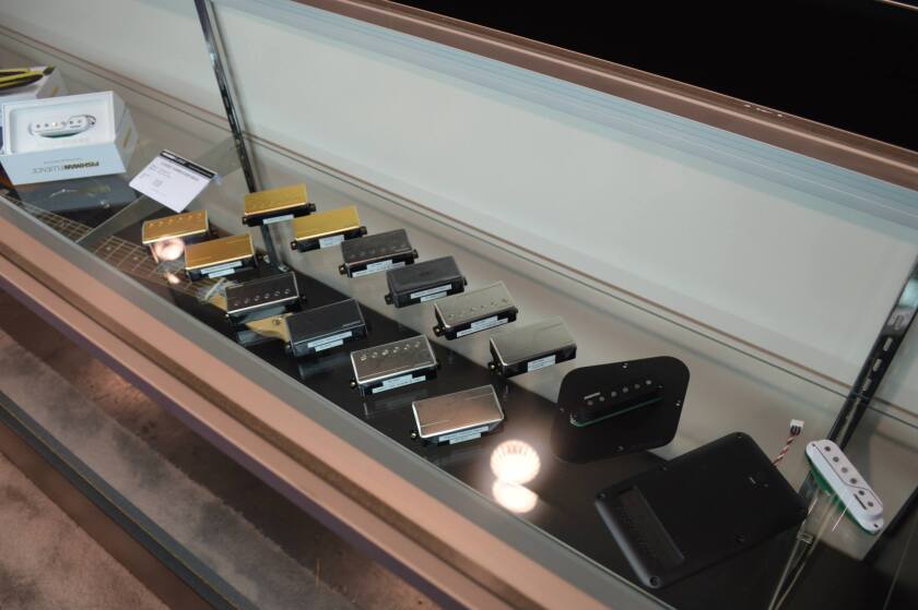 The Fishman Fluence pickups on display at NAMM 2014