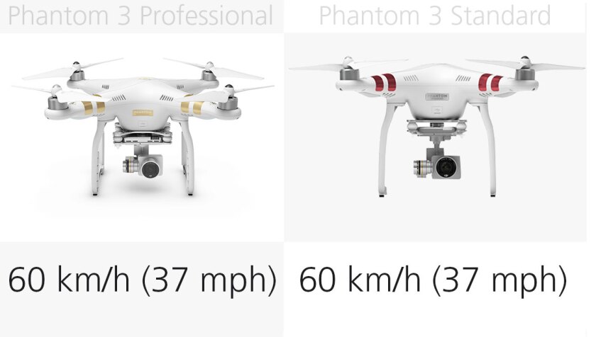 Top speed: Phantom 3 Professional and Standard
