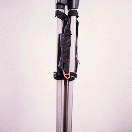 Trisak - folds up with the tripod so you never have to remove it