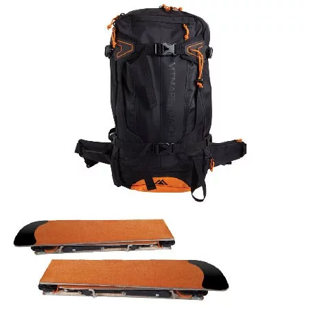 MTN Approach skis fold in three and slide into the included backpack