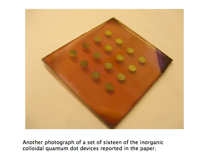 The record included both the highest electrical currents and the highest overall power conversion efficiency for CQD solar cells