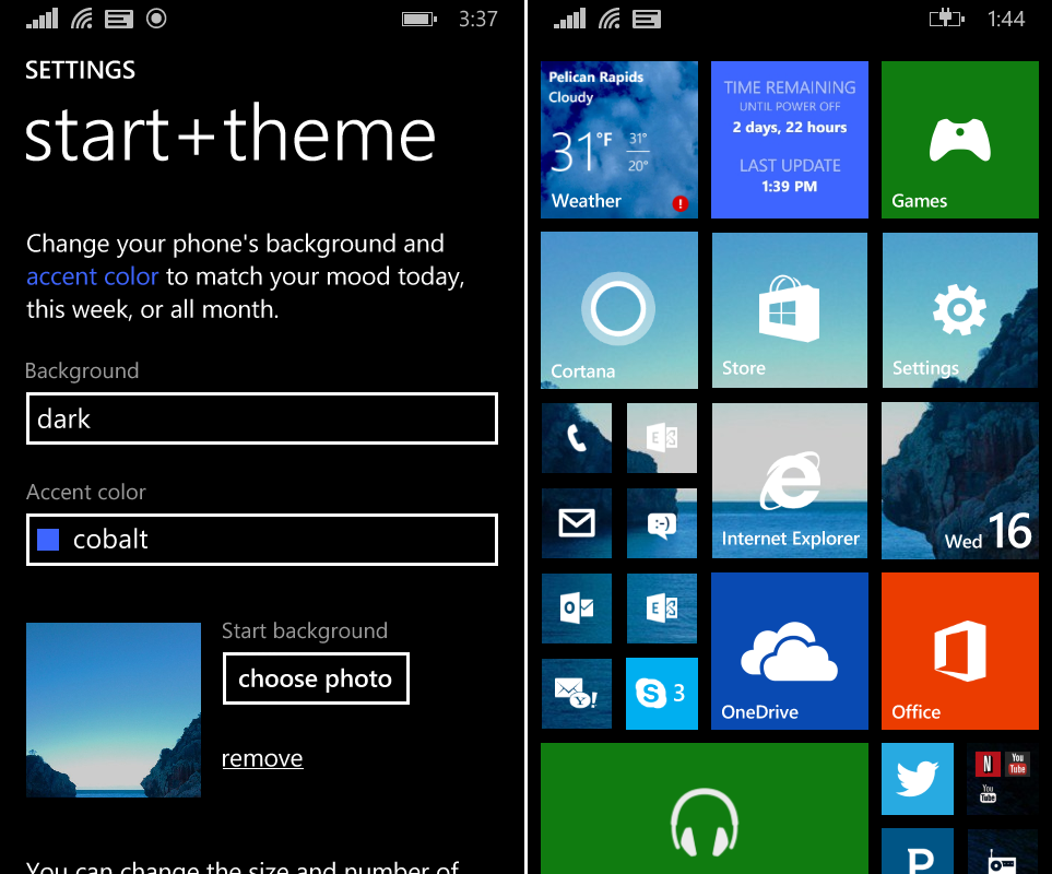New start screen themes with transparent tiles