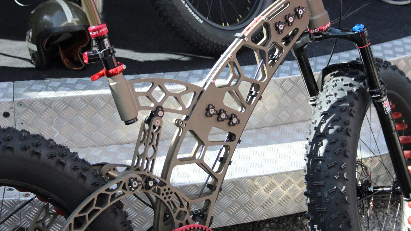 The modular hardtail adapter takes the place of the rear shock