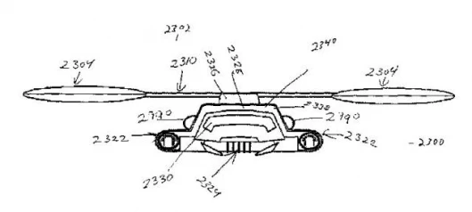 One of the diagrams included in the Personal Flight Systems patent