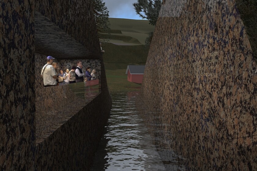 The names of the victims will be inscribed into the memorial (Image: Jonas Dahlberg Studio, courtesy of KORO / Public Art Norway)