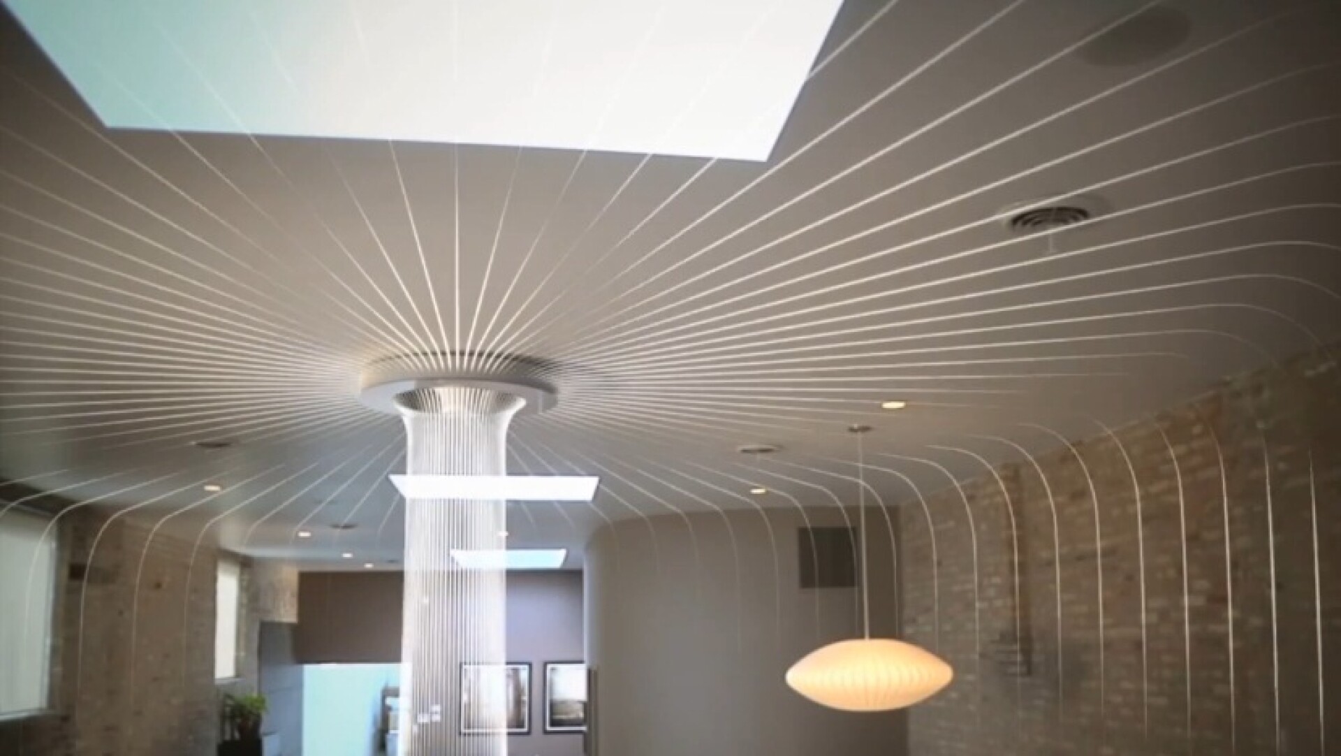 Bladeless ceiling fan uses vortex airflow to regulate room temperature