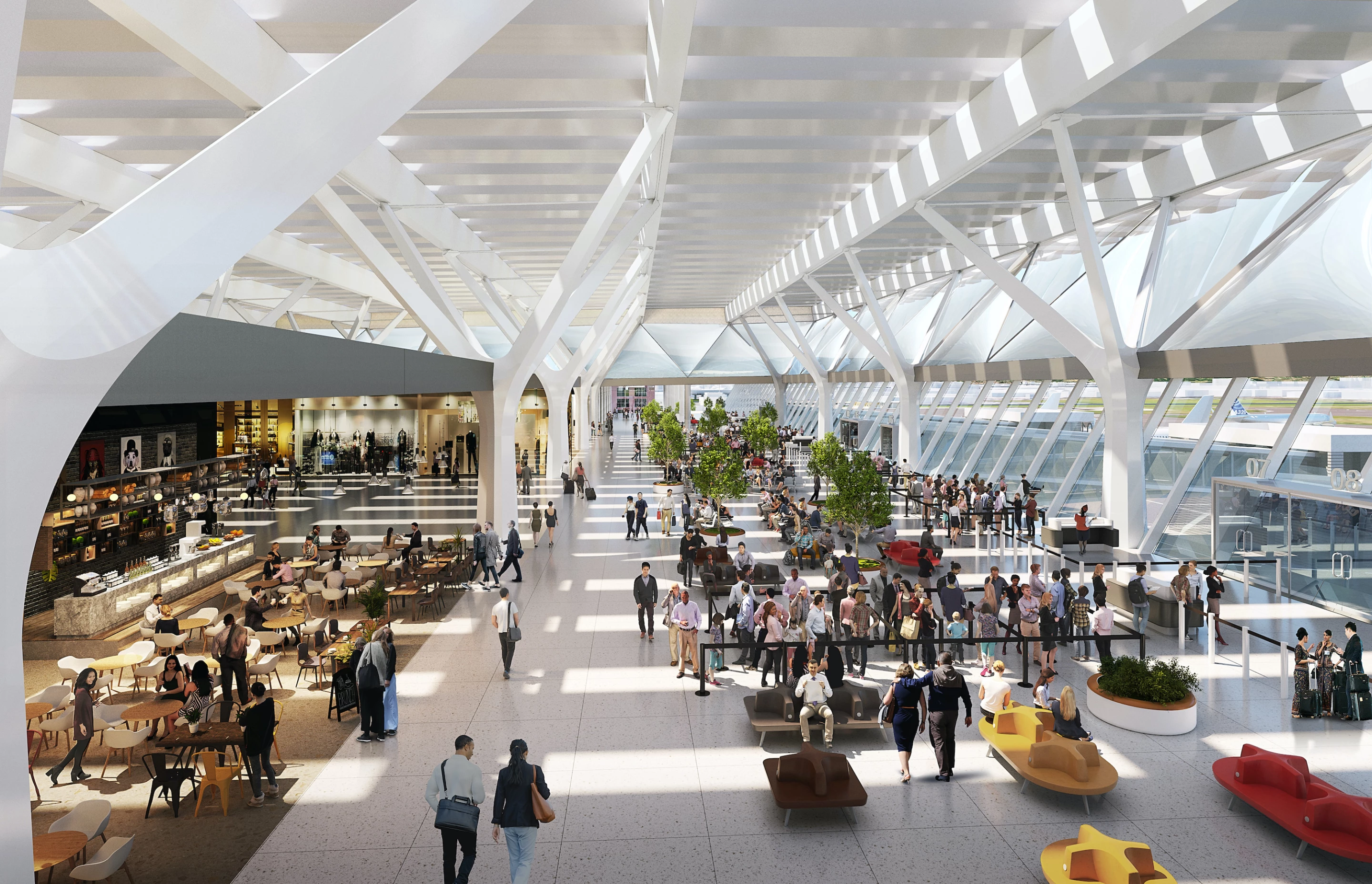 Aeroporto Amerigo Vespucci's interior will be filled with natural light thanks to generous glazing, including skylights