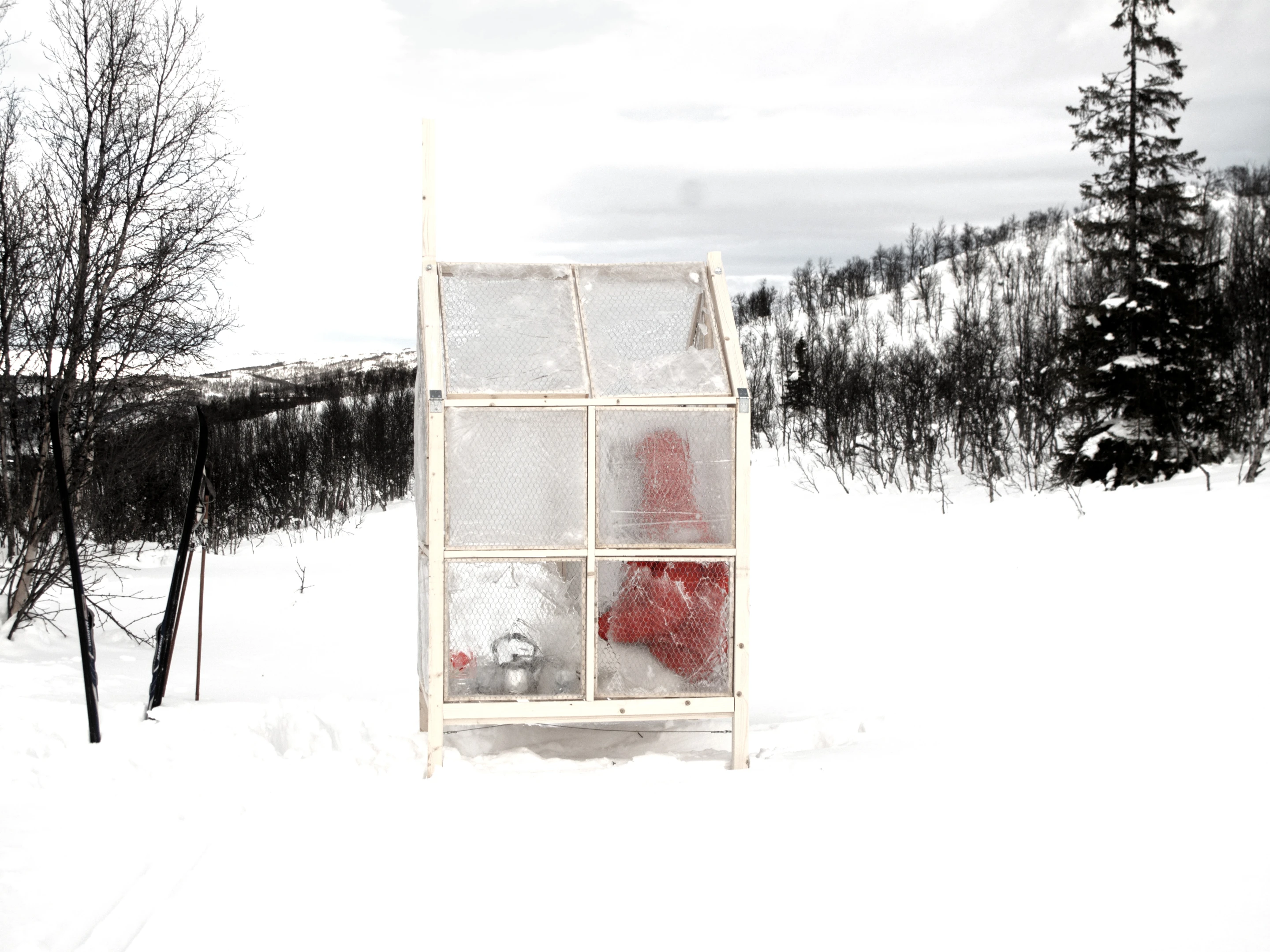 Unavailability is an achingly simple piece of design, functioning as a folding fishing hut with walls of ice