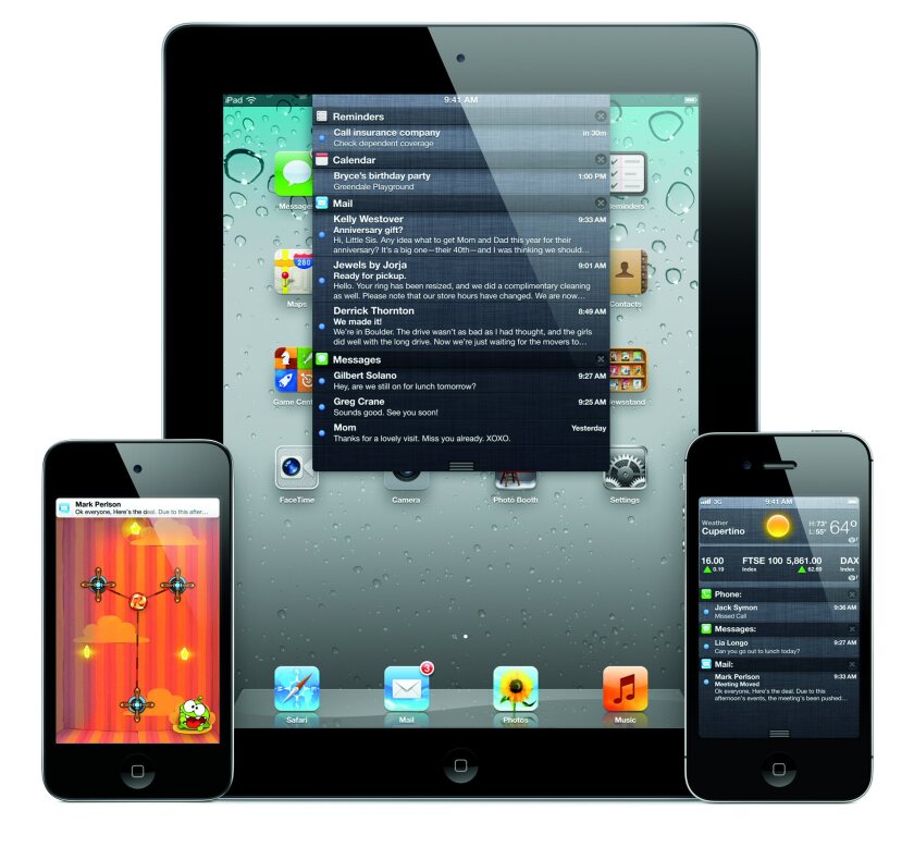 The iOS 5 platform includes over 200 new features, including a swipe down Notification Center